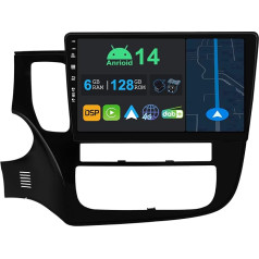 YUNTX 10,1 collu Android 13 autoradio ar satelītnavigāciju Mitsubishi Outlander 2012-2018 | Octa Core | 6GB 128GB | Iebūvēts 4G LTE | CarPlay & Android Car | DSP | DAB | QLED 1280 * 720 IPS ekrāns