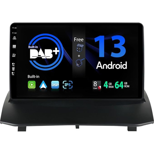 SXAUTO [Iebūvēts DAB] Android 13 auto radio Ford Fiesta (2008-2019) - Iebūvēts Carplay/Android Car/DSP - LED kamera + MIC - 4G + 64G - 360-CAM stūres kontrole Fast Boot WiFi - 2 DIN IPS 9