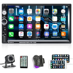 CAMECHO 7 collu skārienjutīgais ekrāns Auto radio Bluetooth multimediju atskaņotājs ar Mirror Link Handsfree FM head unit atbalsta stūres vadības ierīci atpakaļgaitas kamera