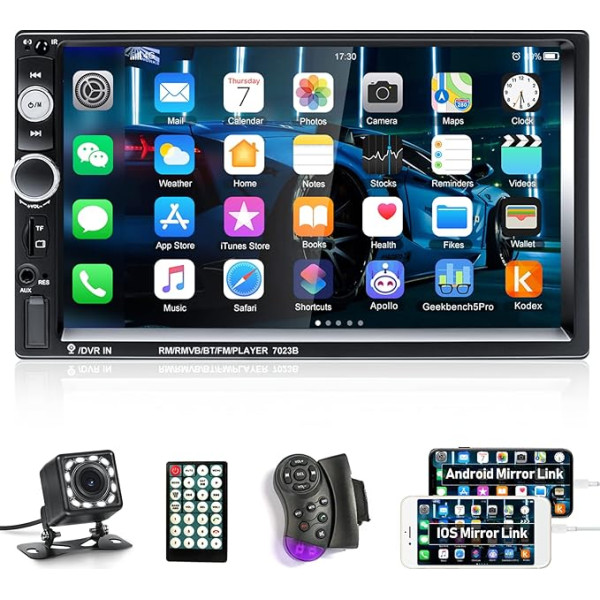 CAMECHO 7 collu skārienjutīgais ekrāns Auto radio Bluetooth multimediju atskaņotājs ar Mirror Link Handsfree FM head unit atbalsta stūres vadības ierīci atpakaļgaitas kamera