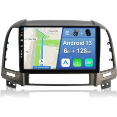 YUNTX [6GB + 128GB] Android 12 auto radio Hyundai Santa Fe (2006-2012)-[Integrēts CarPlay/Android Car/DSP/GPS]-9 collu IPS Touch Screen CAM+MIC-DAB/Mirror Link/Bluetooth 5.0/AHD/360