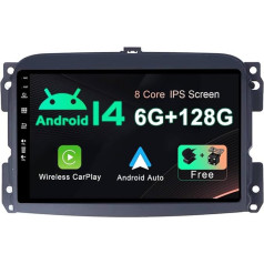 SXAUTO - 6G + 128G - Android 12 IPS auto radio Fiat 500L (2012-2016) - Iebūvēts Carplay/Android Car/DSP - LED kamera + MIC - DAB stūres vadības ierīce Fast Boot 360-CAM WiFi - 2 DIN 10,1 collu