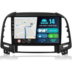 BXLIYER - Iebūvēts DAB - Android 12 IPS auto radio Hyundai Santa FE (2006-2012) - Bezvadu Carplay/Android Car - 4G+64G - LED kamera + mikrofons - 9 collu 2 DIN - Vadāms no stūres rata WiFi Fast-Boot