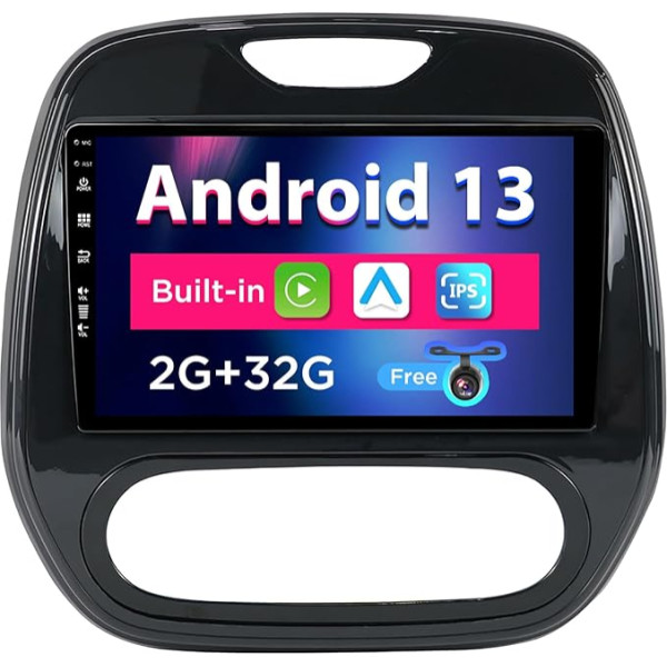 Android 13 IPS auto radio piemērots Renault Kaptur Captur (2014-2019) - iebūvēts CarPlay / Android Car - atpakaļgaitas kamera - 2G + 32G - vadība no stūres DAB Fast Boot WiFi 4G DSP - 2 DIN 9