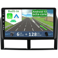 YUNTX [6GB + 128GB] Android 13 autoradio Jeep Grand Cherokee (1996-2006)-2 DIN [Integrēts bezvadu CarPlay/Android Car/DSP/GPS]-9 collu IPS 2.5D kamera + MIC-DAB/Stūres kontrole/360