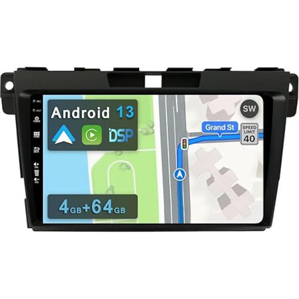 YUNTX [4GB + 64GB] Android 12 autoradio Mazda CX-7 2008-2014-2 DIN [Integrēts bezvadu CarPlay/Android Car/DSP/GPS]-IPS 2.5D 9 collu kamera + MIC-DAB/Stūres rata vadība/360