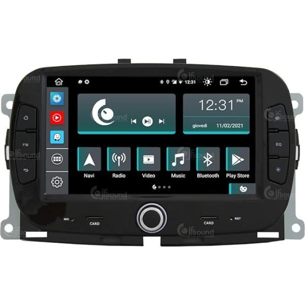 Personalizēts auto radio Fiat New 500 Android GPS Bluetooth Bluetooth WiFi USB DAB+ Touchscreen 7 collu 8 Core Carplay AndroidAuto