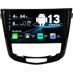 SXAUTO Autoradio Android 10 piemērots X-Trail Qashqai J11 Rouge (2014-2018) - Iebūvēts Carplay/Android Car/DSP - Camera MIC Free - 4G + 64G - 10.1 collu 2 Din - Atbalsta DAB SWC 4G WiFi. i BT.