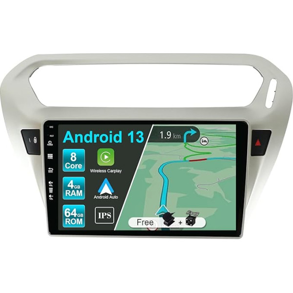 JOYX Android 13 autoradio piemērots Peugeot 301/Citroen C-Elysee (2012-2018) - [4G+64G] - Iebūvēts DSP/Carplay/Android Car - Camera MIC Free - 9 collu 2 DIN -SWC 4G WiFi DAB Fast-Boot 360 kamera