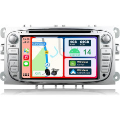 YUN YUNTX Android 10 autoradio Ford Mondeo/C-max/Galaxy-4G+64G [Iebūvēts CarPlay/Android Car/DSP/GPS] - Bezmaksas 4-LED kamera un mikrofons Atbalsta DAB/ stūres vadību/MirrorLink/360 kameru