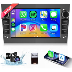 Hodozzy Carplay autoradio Opel Astra Meriva Zafira ar navigāciju/WiFi, 7 collu Opel autoradio Bluetooth ar Android Car/EQ/Mirror Link/FM/RDS/SWC/USB + atpakaļgaitas kamera, pelēks