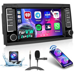 Hikity Android 13 Auto radio VW Touareg Transporter Ts Multivan, 7 collu skārienjūtīgais ekrāns ar Carplay un Android Car Mirror Link Navi BT WiFi GPS Canbus FM/RDS Radio atpakaļgaitas kamera MIC