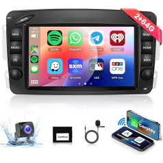 Hodozzy 2+64G Android auto radio priekš Mercedes Benz C CLK G klases W203 W209 W463 Vito W639 7 collu IPS Touch Screen navigācija ar Carplay Android Car, 2 DIN auto radio Bluetooth, WiFi, FM/RDS, atpakaļgaita