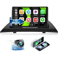 CAMECHO 2G + 64G Android 13 auto radio ar satelītnavigācijas sistēmu BMW X3 E83 (2004-2012), Double DIN auto radio ar Carplay Android Car, RDS/FM Mirror Link Bluetooth un USB + aizmugures skata kamera 9 collu ekrāns