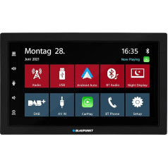 Blaupunkt Oslo 600 DAB, 2-DIN auto multivides, 7 collu skārienjūtīgais ekrāns, bezvadu CarPlay, bezvadu Android Car, DAB+, Bluetooth, brīvroku sistēma, USB, ieejas atpakaļgaitas kamera, 180 Watt