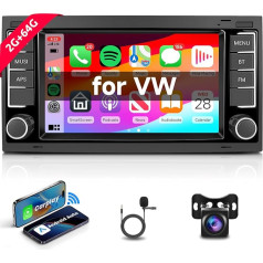 Hodozzy 2G + 64G Android auto radio ar navigācijas sistēmu VW Touareg Transporter Ts Multivan 2004-2011 Carplay Android automašīnai, 7 collu skārienjūtīgais ekrāns Bluetooth ar Mirror Link navigāciju WiFi SWC