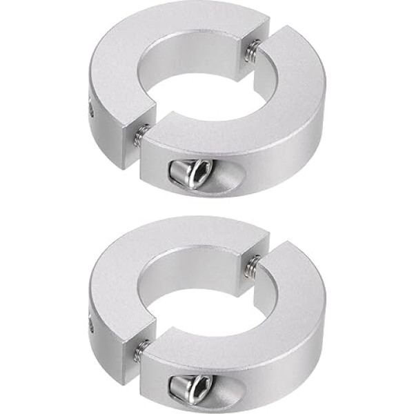 QUARKZMAN Double Split Shaft Collar for 25 mm Shaft Set Screw Clamping Collar 45 mm OD 12 mm platums Plugs Position Holder Gears Machine Aid Industrial Anodizing Pack of 2