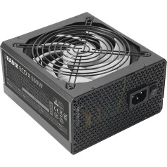 Tacens Radix Eco X 550 PC barošanas bloks ATX 550 W, 6 gadu garantija, 87% efektivitāte, SMD un DC-DC tehnoloģijas, īpaši kluss AI-RPM 140 mm FDB, īpaši garš, plakans kabelis, melns