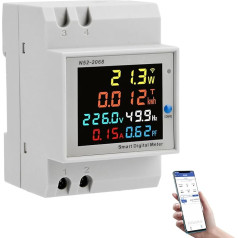 Diymore vienfāzes elektrības skaitītājs, AC40-300V 100A Smart Energy Meter KWh skaitītājs, 6-in-1 maiņstrāvas ampērmetra voltmetrs, WiFi DIN sliedes enerģijas mērītājs, digitālais enerģijas patēriņa monitors