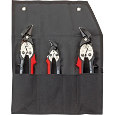 BESSEY Erdi Ideal-Scheren-Set in Rolltasche DSET29-15, Farbe, Schwarz, Rot, Silber