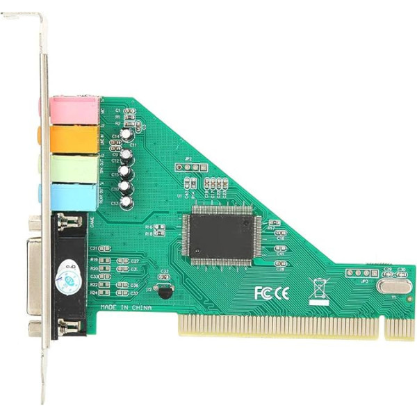 PCI skaņas karte 4.1 iekšējā Stereo Surround skaņas karte Audio karte galddatoram CMI8738 mikroshēma operētājsistēmai Windows 98 / Windows 2000 / XP / NT Signāla spriegums (0.5V~5V)