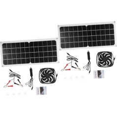 MILISTEN 2 Sätze Solarventilator Solarenergie Kühlventilator Solarpanel Zuchtgewächshaus Mini Solar Dachbodenventilator Innenkühlung Lüftungssystem