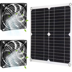 Saules paneļu ventilatora komplekts, 25W saules enerģijas duālais ventilators, 25W saules enerģijas duālais ventilators, IP65 ūdensizturīgs ventilācijas aprīkojums, vistu mājdzīvnieku suņu māja