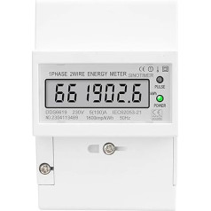 Einphasiger digitaler elektronischer Energiezähler, AC230 V, 100 A, kWh-Zähler, Verbrauch, Din-Schiene, analoger Strom-Gague-Wattmeter