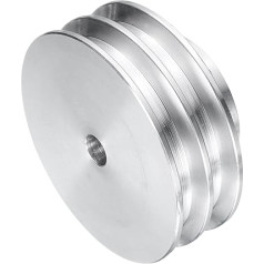 sourcing map V tipa trīšu 8mm Bore 60mm OD Double Groove alumīnija sakausējuma alumīnija motora vārpstas urbis 6mm PU formas josta