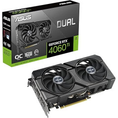 ASUS Dual GeForce RTX 4060 Ti EVO OC Edition 16GB GDDR6 žaidimų vaizdo plokštė (Nvidia GeForce RTX4060Ti EVO DLSS 3, PCIe 4.0, 1x HDMI 2.1a, 3x DisplayPort 1.4a, DUAL-RTX4060TI-O16G-EVO)