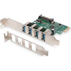 DIGITUS IO karte - PCIe - USB 3.0 interfeisa karte - 4 porti USB Type-A - Maks. 5 Gbps - mikroshēma VL805