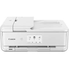 Canon PIXMA TS9551Ca Printer Colour Inkjet Multifunctional Device DIN A4 A3 (Printer A3, Scanner, Copier, 5 Separate Inks, WLAN, LAN, Print App, 2 Paper Feeders, Duplex Printing) White