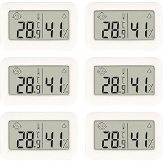 Temperatur- und Luftfeuchtigkeitsmesser, erhältlich in Packungen mit 3 oder 6 Stück (6 Stück)