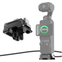 WEWOGA Osmo Pocket 3 uzlādes adaptera bāze Ātrās atbrīvošanas bāze ar diviem nagiem un 1/4 skrūvi statīvam, saderīga ar DJI Osmo Pocket 3 Type-C stacionārās uzlādes bāzes bāzi, kas saderīga ar DJI Osmo Pocket 3 Type-C stacionārās uzlāde