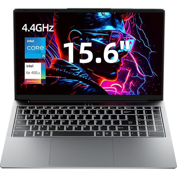 džemperis Portatīvais dators 15,6 collu FHD displejs, 12th i5-12450H (līdz 4,4 GHz), 16 GB DDR4, 512 GB NVME SSD spēļu piezīmjdators, četri stereo skaļruņi USB 3.2 x 3/BT5.1/62,7Wh, divi atmiņas slots