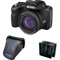 KODAK Pixpro Astro Zoom AZ426 - Digitālā tilta kamera, 42x optiskā tālummaiņa, 24 mm platleņķa kamera, 20 megapikseļi, 3 LCD, Full HD 1080p video, Li-ion akumulators - melns