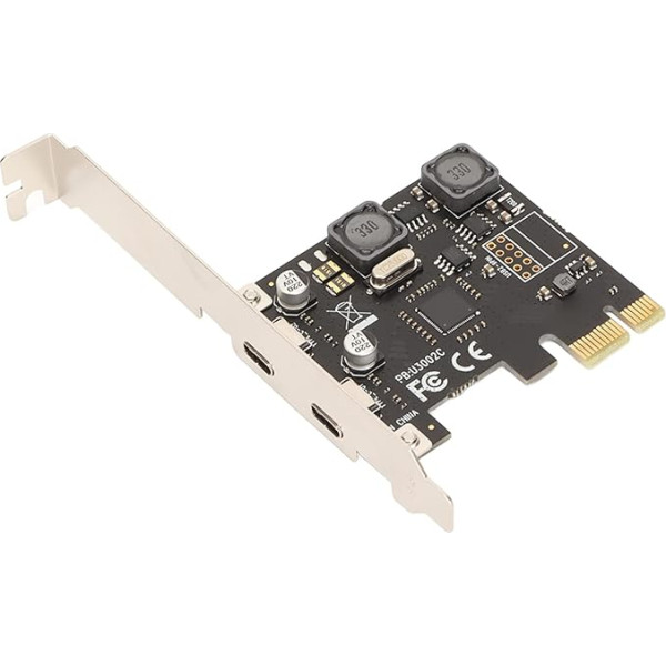 Bewinner PCI E tipa C paplašināšanas karte, 2 porti 5 Gbps USB C PCI Express kontrollera karte ar neatkarīgu stabilizācijas kondensatoru, aizsardzība PC pamatplatēm