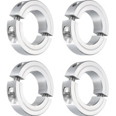 avota karte 4 Stück doppelt geteilte Klemmschelle für 3,8 cm Schaft, zweiteiliger Klemmkragen 5,4 cm Außendurchmesser, 1,27 cm Dicke, Aluminiumlegierung Set Schraube Split Collar Clamp