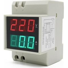 CHFYIJYHM 0-100A Din-schiene Led-anzeige Voltmeter Amperemeter Gebaut-in Transformator AC80-300V 200-450V Panel Spannung Strom Meter Monitor Tester (AC 200-450V)