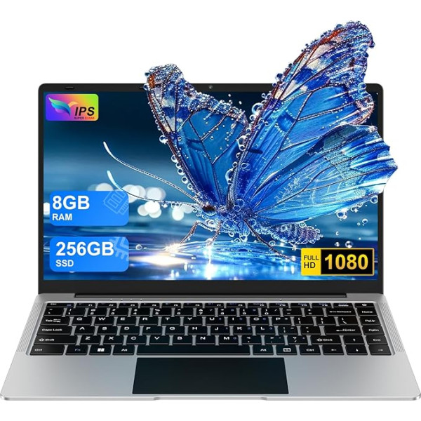 bvate Win 11 klēpjdators 14 collu 8GB RAM 256GB SSD atbalsts 1TB SSD paplašināšana Tradicionālais pilnmetāla 2.4G+5G WiFi Bluetooth 4.2 USB HDMI 1920x1081 FHD dators ar bezvadu peli Sudraba krāsā