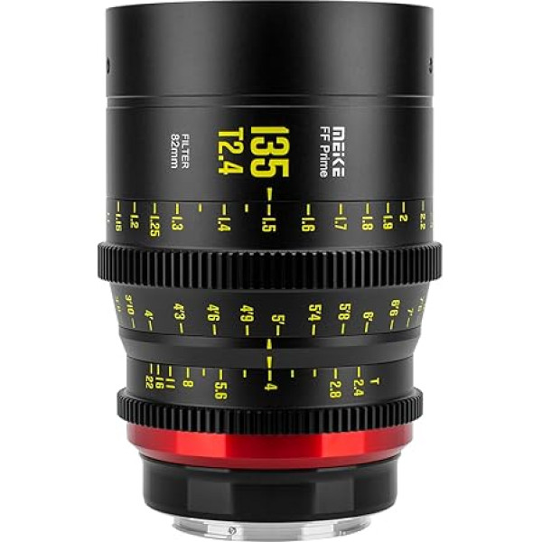 Meike 135 mm T2.4 pilna kadra platleņķa objektīvs ar manuālu fokusēšanu Canon EF montāžai un kinokamerām ZCAM E2-F6, E2-F8, Canon EOS C500 Mark II un S35 EOS C100 Mark II, EOS C200, Zcam E2-S6 6K