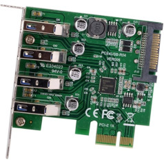 CY karte Zema profila 4 porti PCI-E uz USB 3.0 HUB 5Gbps PCI Express paplašināšanas adapteris 5Gbps pamatplatēm