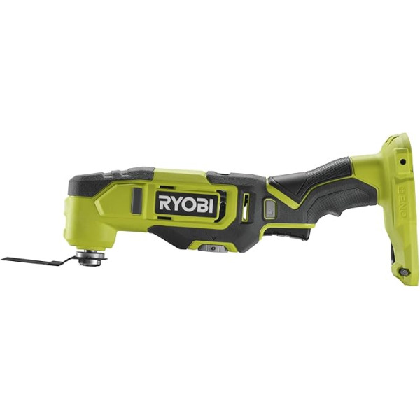 RYOBI 18 V ONE+ ar akumulatoru darbināms multifunkcionālais instruments RMT18-0 (oscilācijas leņķis 3,0°, vibrācijas ātrums 0-20 000 min-1, mainīga ātruma regulēšana, LED apgaismojums, komplektā ietilpst piederumi, akumulators un lādētājs)