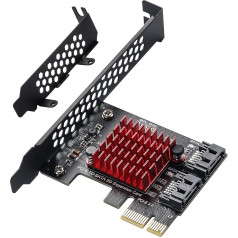 MZHOU 2 SATA paplašināšanas kartes, PCI-E 3.0 GEN3 JMICRON+JMB582 mikroshēma, 6 Gb/s paplašināšanas adaptera karte, PCI Express kontrollera adaptera karte operētājsistēmai Windows XP/2003/2008/ Vista/Win7/8/10/Linux