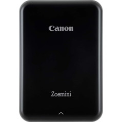 Canon Zoemini Mobile mini fotoprinteris (akumulators, 5 x 7,5 cm fotogrāfijas, ZINK drukāšana bez tintes, mobilajiem tālruņiem iOS un Android, izmantojot blautooth, 160 g) melns