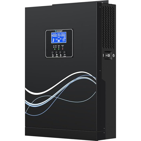 NOVOPAL 2,5 kW hibrīda invertors 24 V tīkla neatkarīgs tīrs sinusoidāls invertors 220 V/230 V maiņstrāvas ar 80 A MPPT saules uzlādes kontrolieri Maks. PV ieejas jauda 450 V