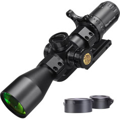 WestHunter Optics HD 3-12x44 SFIR FFP kompakts medību šautenes tālskats, 30 mm sarkans zaļš apgaismojums, pirmā fokusa plakne 1/10 MIL taktiskais precīzijas tālskats | Picatinny šaušanas komplekts A