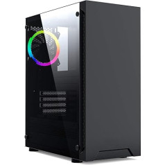 ionz KZ08B V3 Classic Black PC korpusa melns PC korpuss ATX ar 1 FRGB ventilatoru