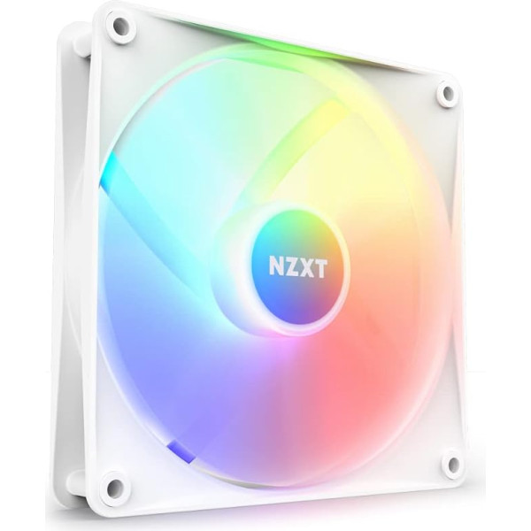 NZXT F140 RGB Core - 140 mm RGB ventilators - 8 individuāli regulējamas gaismas diodes - daļēji caurspīdīgas ventilatora lāpstiņas - hidrodinamiskais gultnis - PWM vadība - CAM programmatūra - balta krāsā