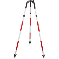 Mountlaser Aluminum Prism Pole Tripod, Aluminum Survey Tripod, Tripod for Surveying with Thumb Release, Aluminum Tripod for GPS Pole, Red and White